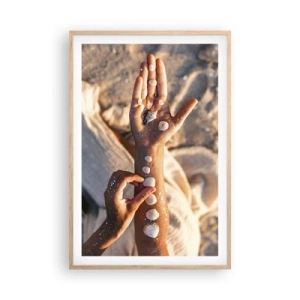 Póster en marco roble claro - La belleza al alcance de la mano - 61x91 cm