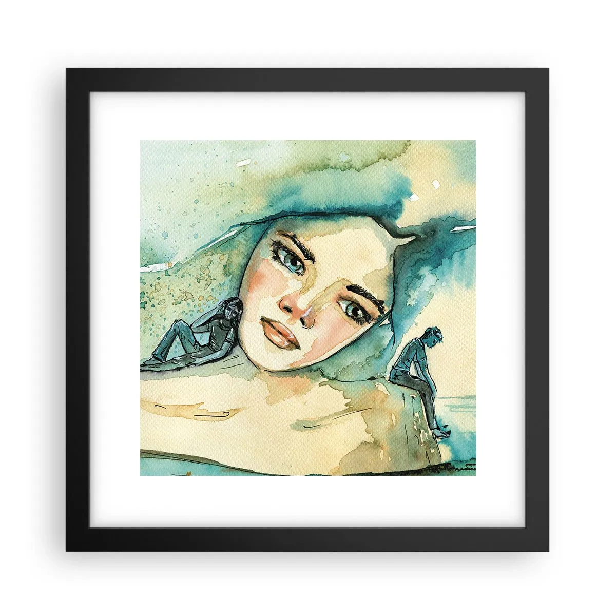 Póster en marco negro - ¿Soy azul? - 30x30 cm