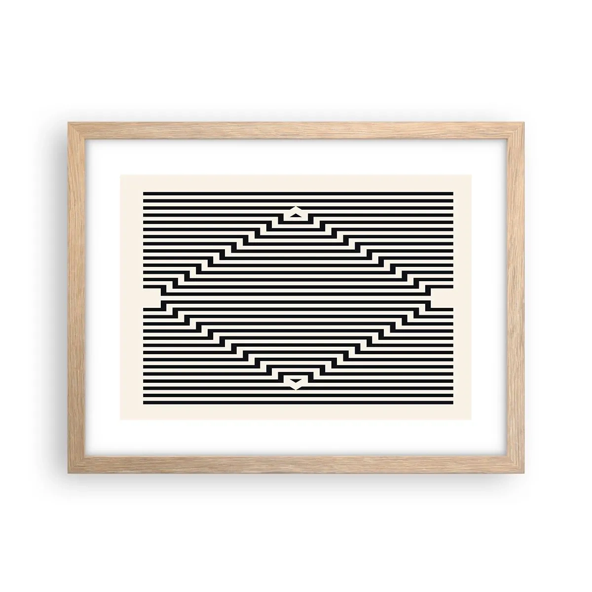 Póster en marco roble claro - Ilusión geométrica - 40x30 cm