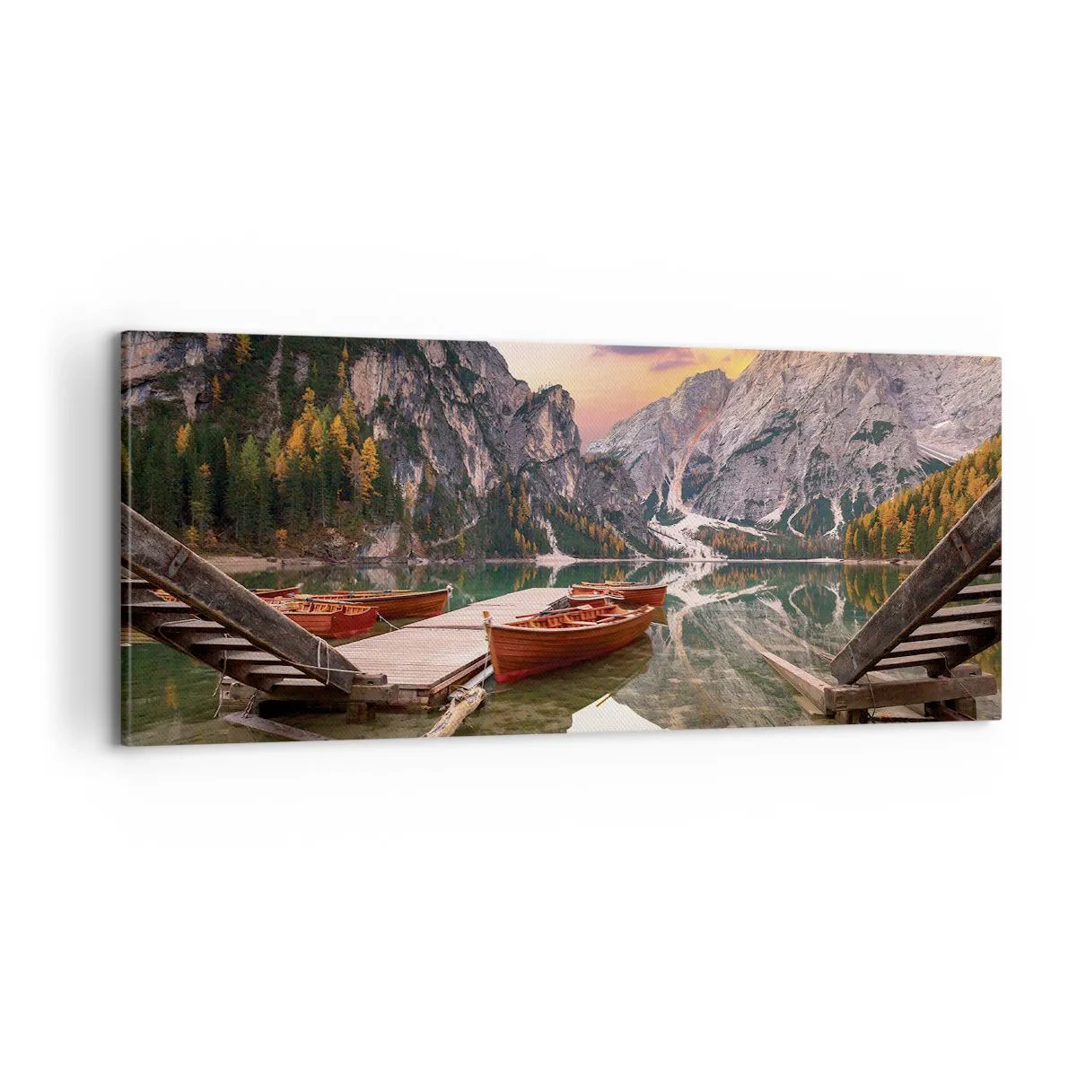 Cuadro sobre lienzo - Impresión de Imagen - Espejo entre montañas - 100x40 cm