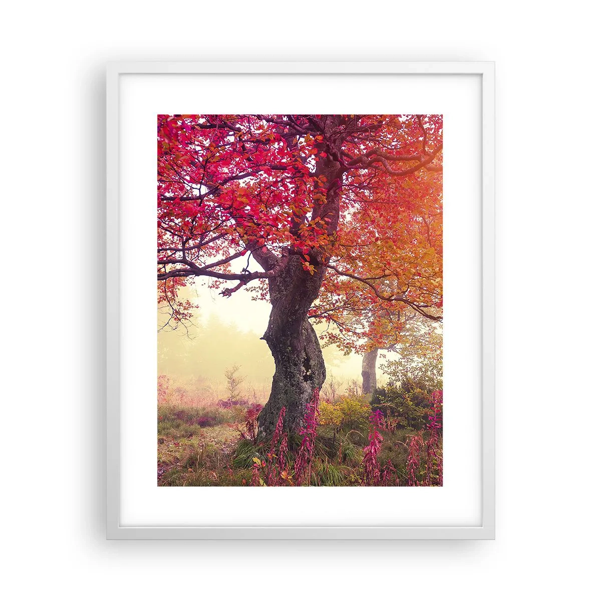 Póster en marco blanco - Un frenesí de floración - 40x50 cm