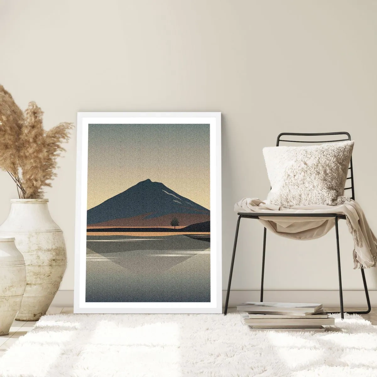 Póster en marco blanco - Reflejo de espejo - 50x70 cm