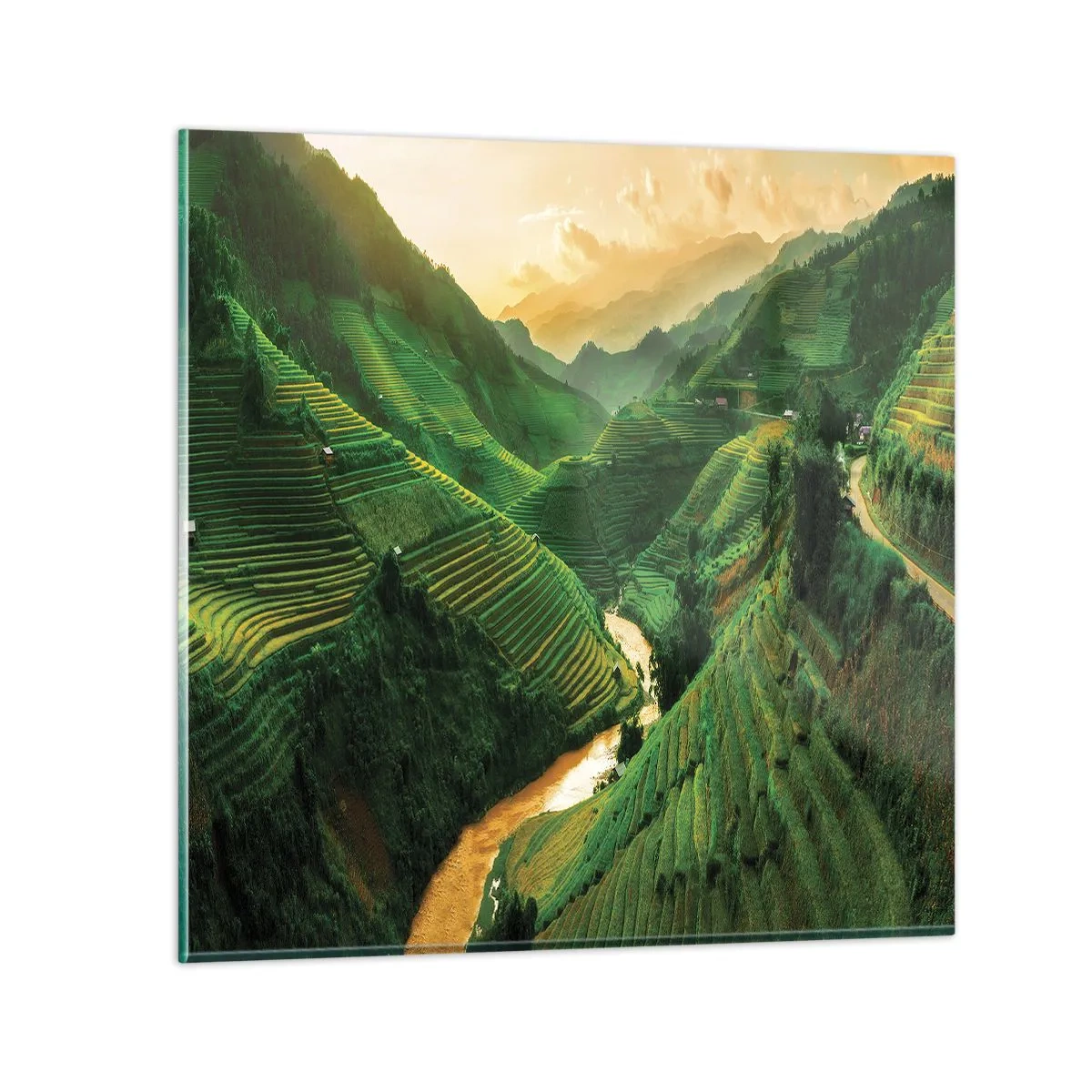 Cuadro sobre vidrio - Impresiones sobre Vidrio - Valle vietnamita - 30x30 cm
