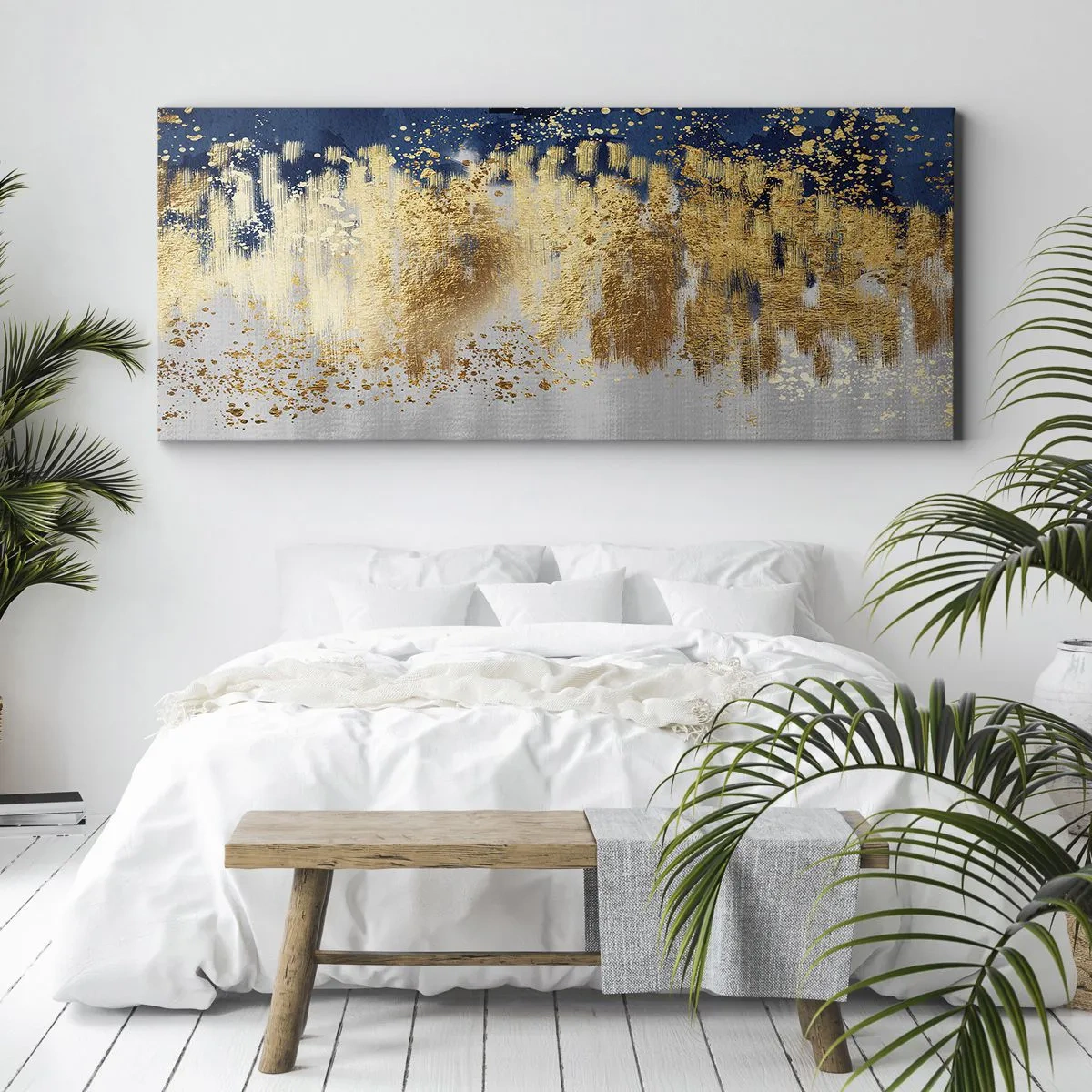 Cuadro sobre lienzo - Impresión de Imagen - Composición moderna con chispas - 100x40 cm