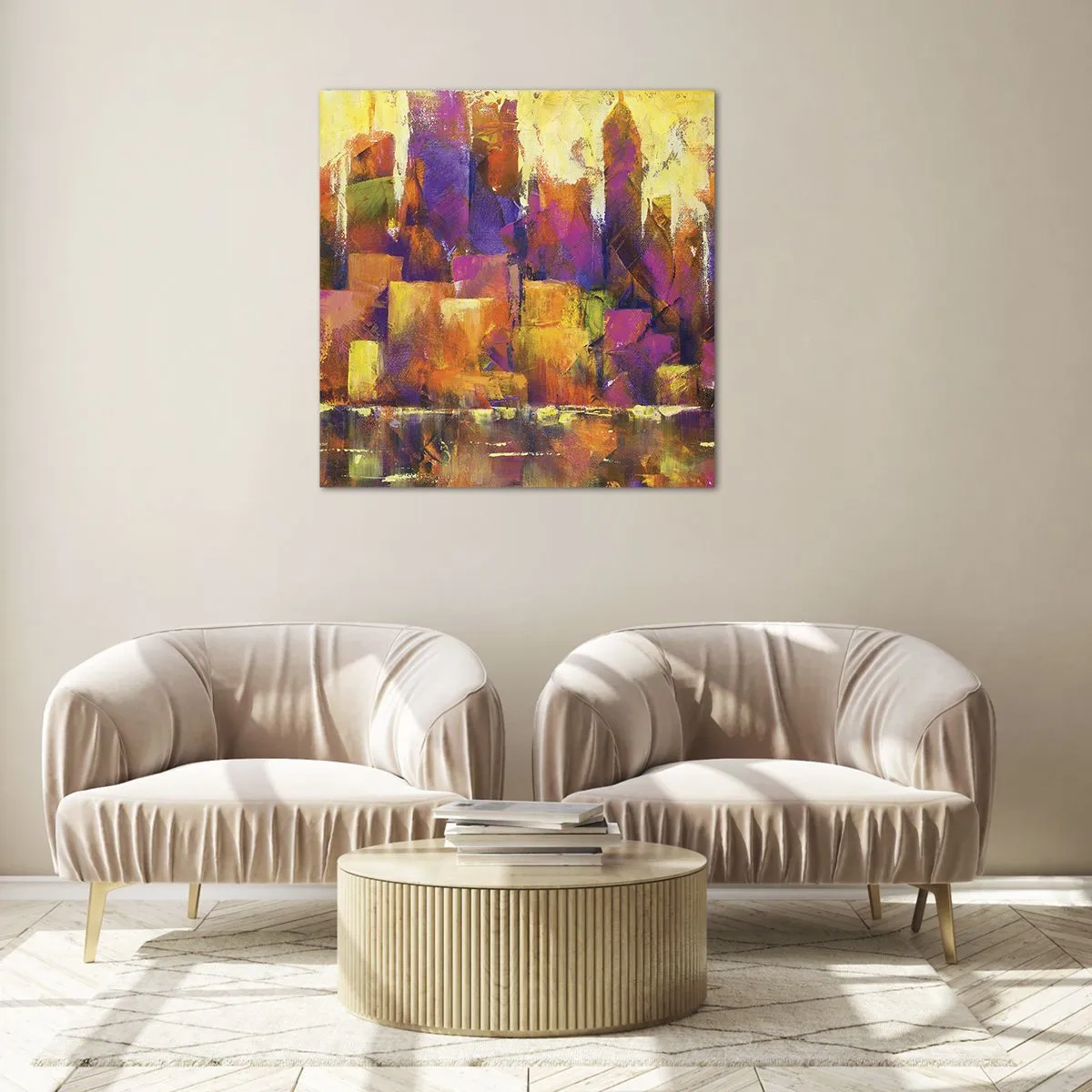 Cuadro sobre vidrio - Impresiones sobre Vidrio - Composición metropolitana - 60x60 cm