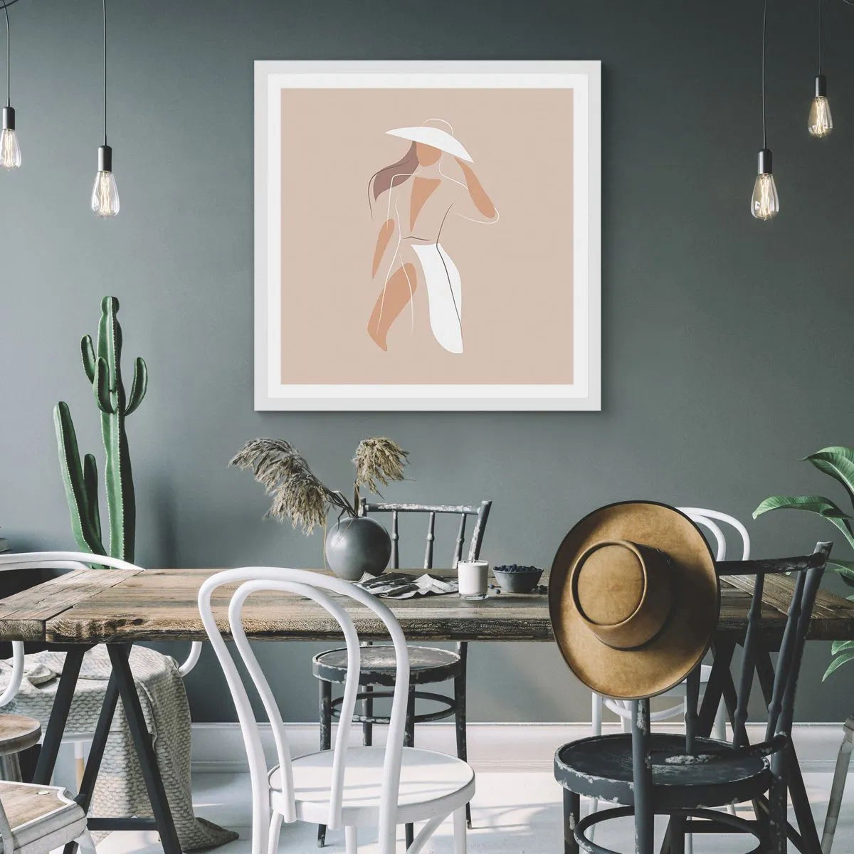 Póster en marco blanco - La moda es alegría - 60x60 cm