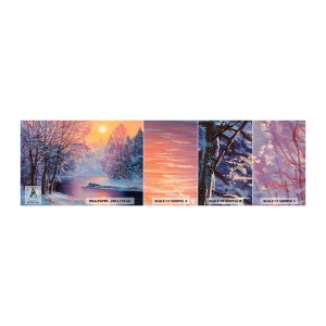 Muestra de fotomural autoadhesivo Deluxe Sticker - Colores del invierno - Paisaje, Río, Bosque - 100x30 cm