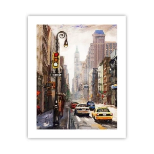 Póster - Nueva York - también colorida bajo la lluvia - 40x50 cm