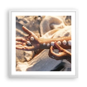 Póster en marco blanco - La belleza al alcance de la mano - 50x50 cm