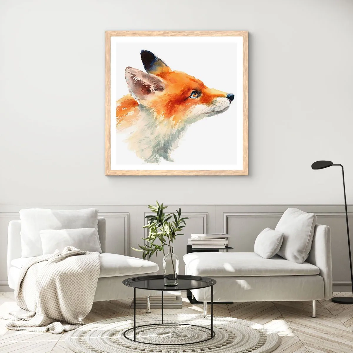 Póster en marco roble claro - Nunca se es demasiado cuidadoso - 30x30 cm