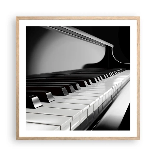 Póster en marco roble claro - Armonía musical - 60x60 cm