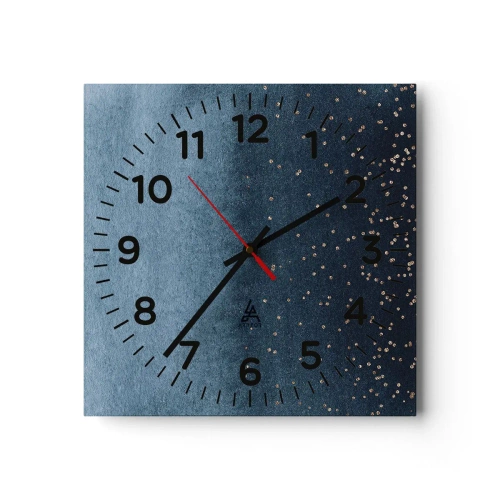Reloj de pared - Reloj de vidrio - Composición - fases azules - 40x40 cm