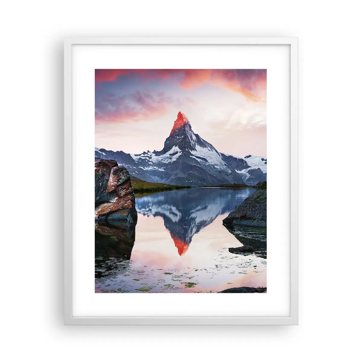 Póster en marco blanco - El corazón de las montañas arde - 40x50 cm
