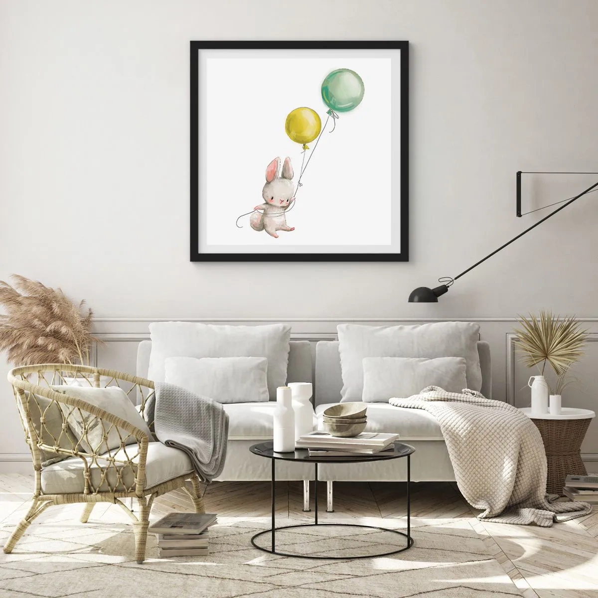 Póster en marco negro - ¡Yo también volaré! - 40x40 cm