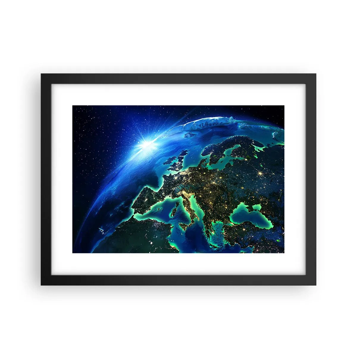 Póster en marco negro - Una Europa resplandeciente - 40x30 cm