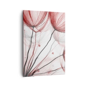 Cuadro sobre lienzo - Impresión de Imagen - Delicadas flores en tonos rojos sobre un fondo claro. - 50x70cm - Antes de partir - Decoración de pared moderna para salón y dormitorio ARTTOR