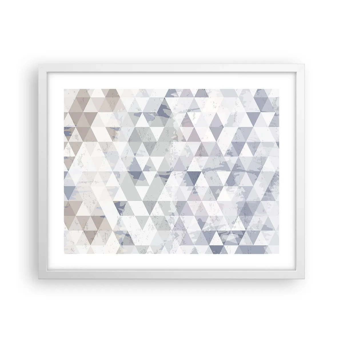 Póster en marco blanco - A ritmo de triángulo - 50x40 cm