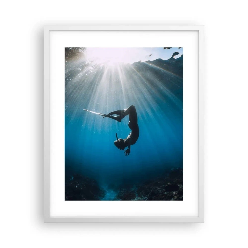 Póster en marco blanco - Danza subacuática - 40x50 cm