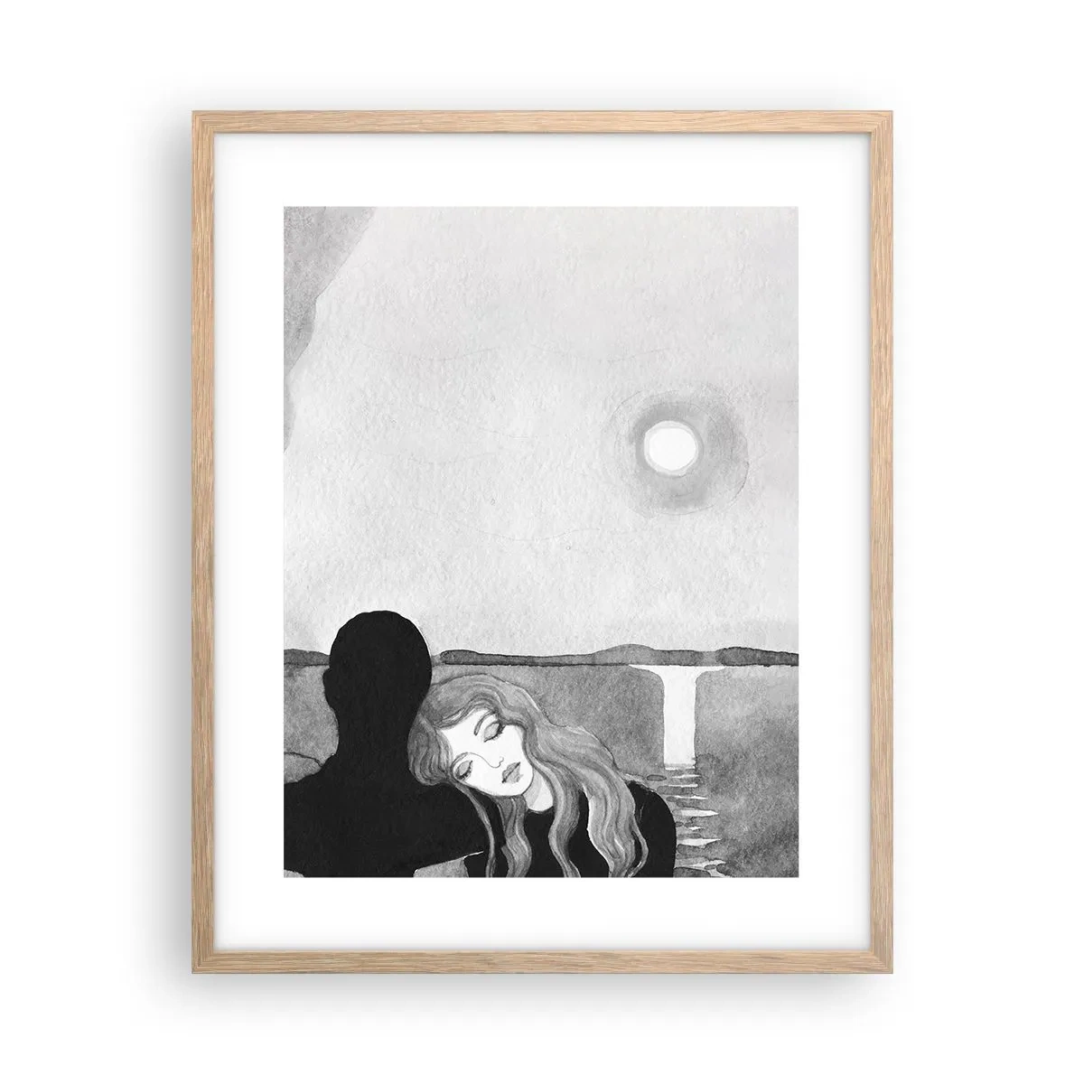 Póster en marco roble claro - Siempre un misterio - 40x50 cm