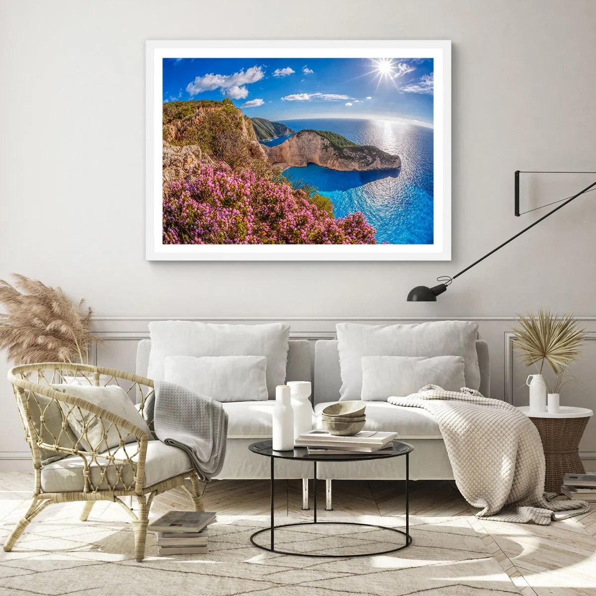 Póster en marco blanco - Mis grandes vacaciones en Grecia - 91x61 cm