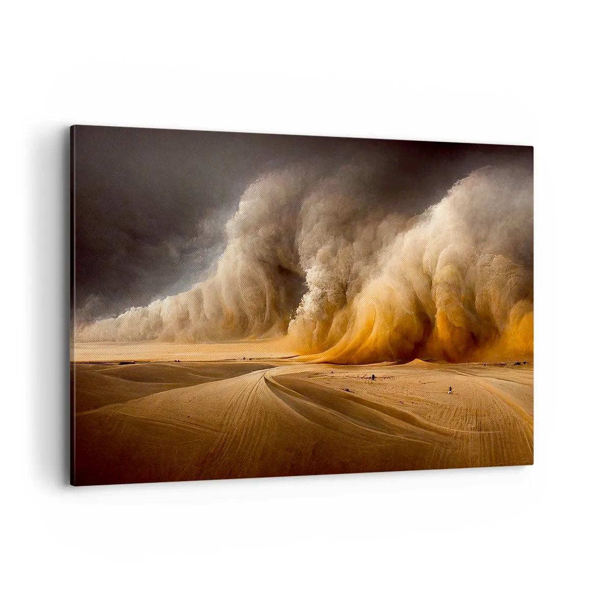 Cuadro sobre lienzo - Impresión de Imagen - Impresionante tormenta de arena en el desierto - 120x80cm - Ira del desierto - Decoración de pared moderna para salón y dormitorio ARTTOR