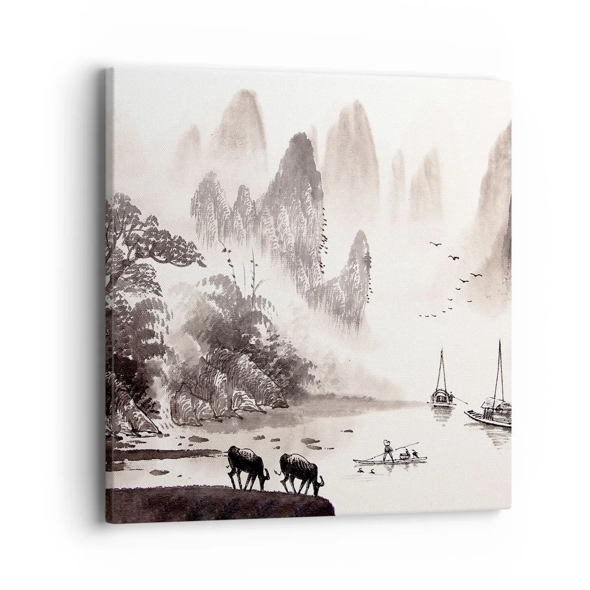 Cuadro sobre lienzo - Impresión de Imagen - La exótica vida cotidiana de Oriente - 40x40 cm