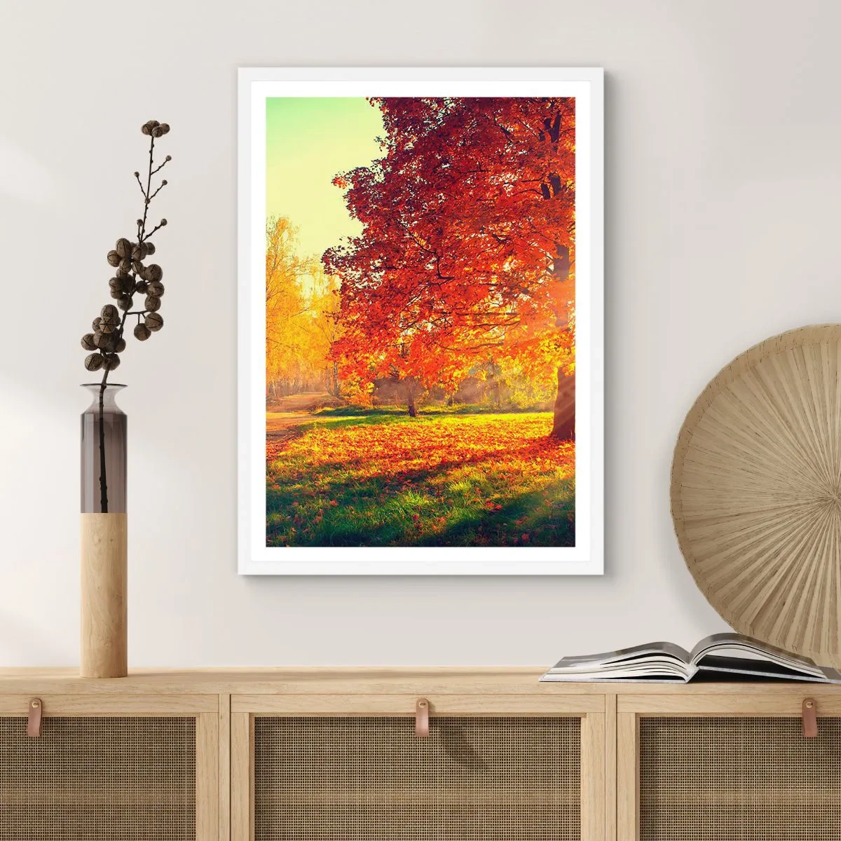 Póster en marco blanco - El rojo es hermoso - 30x40 cm