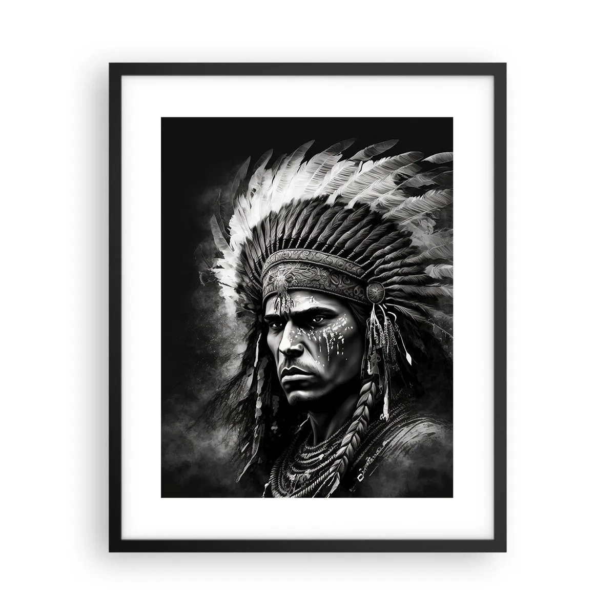 Póster en marco negro - Líder y guerrero - 40x50 cm