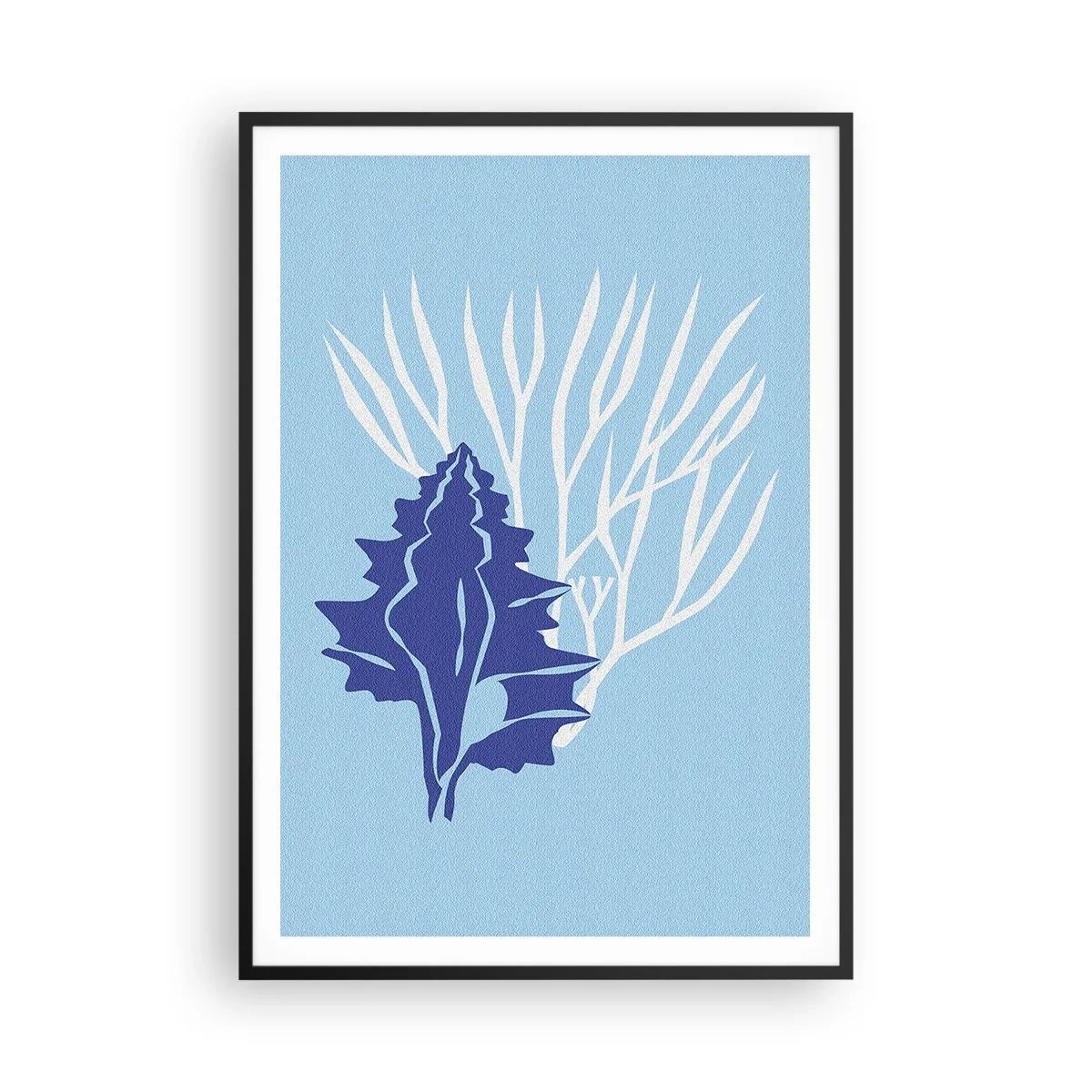 Póster en marco negro - Formas frondosas - 70x100 cm