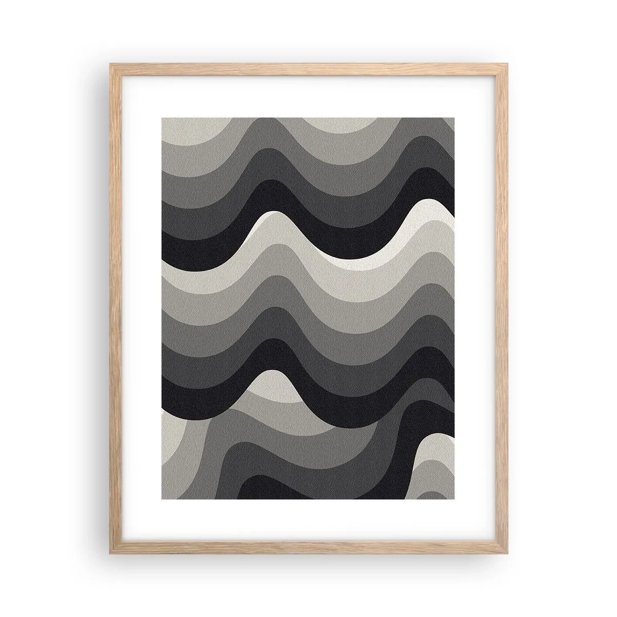 Póster en marco roble claro - Ola tras ola - 40x50 cm
