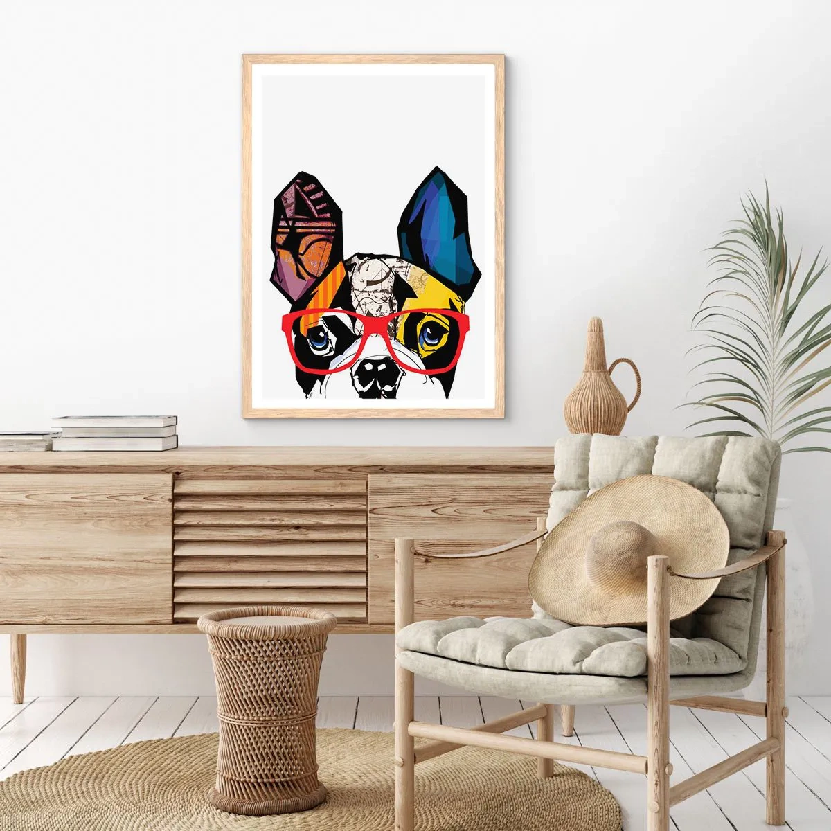 Póster en marco roble claro - El intelectual - 40x50 cm