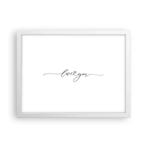 Póster en marco blanco - Negro sobre blanco - 40x30 cm