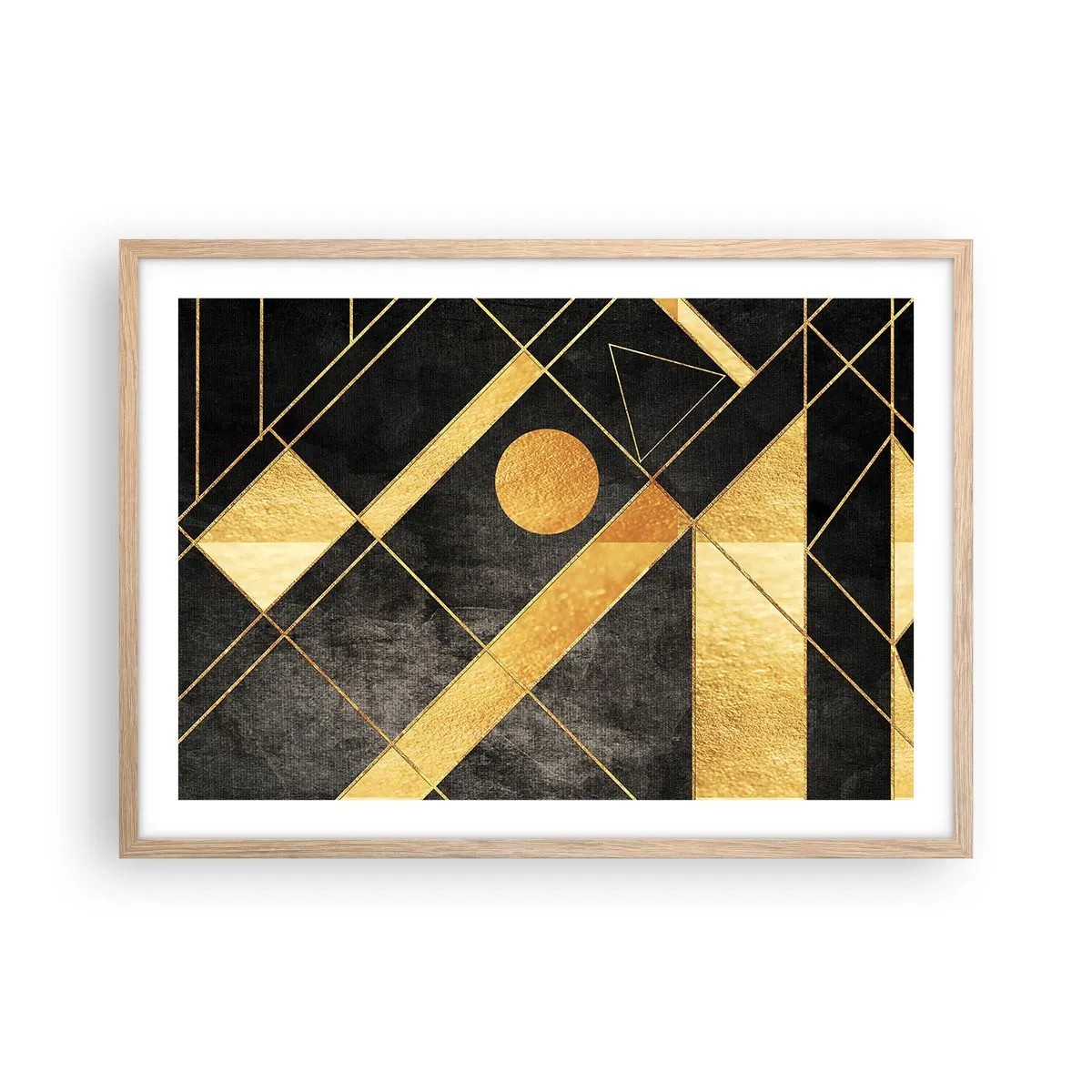 Póster en marco roble claro - Sol del desierto - 70x50 cm