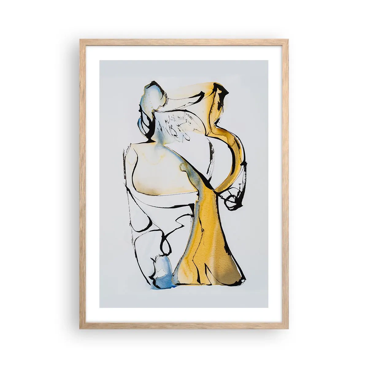 Póster en marco roble claro - Abstracción de cristal - 50x70 cm