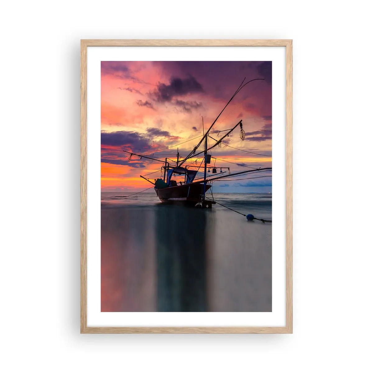 Póster en marco roble claro - Una noche exótica - 50x70 cm