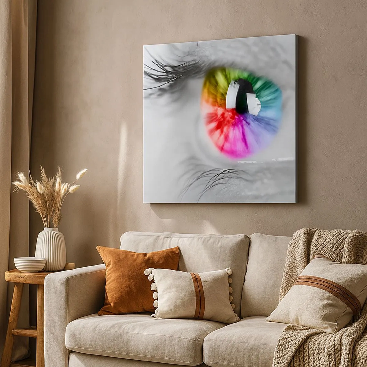 Cuadro sobre lienzo - Impresión de Imagen - Ver el mundo en color - 30x30 cm