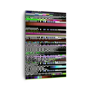 Cuadro sobre lienzo - Impresión de Imagen - Líneas y píxeles coloridos en un estilo abstracto. - 80x120cm - Una imagen de otra realidad - Decoración de pared moderna para salón y dormitorio ARTTOR