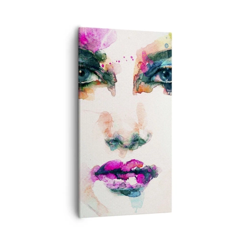 Cuadro sobre lienzo - Impresión de Imagen - Retrato en arco iris - 55x100 cm