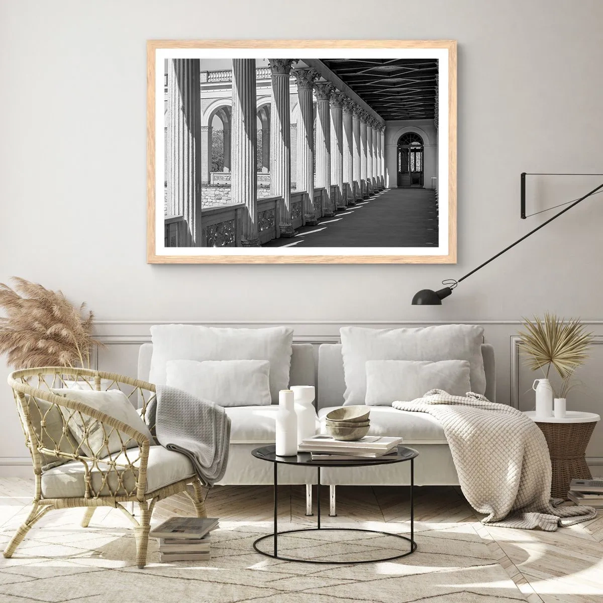 Póster en marco roble claro - Galería soleada - 50x40 cm