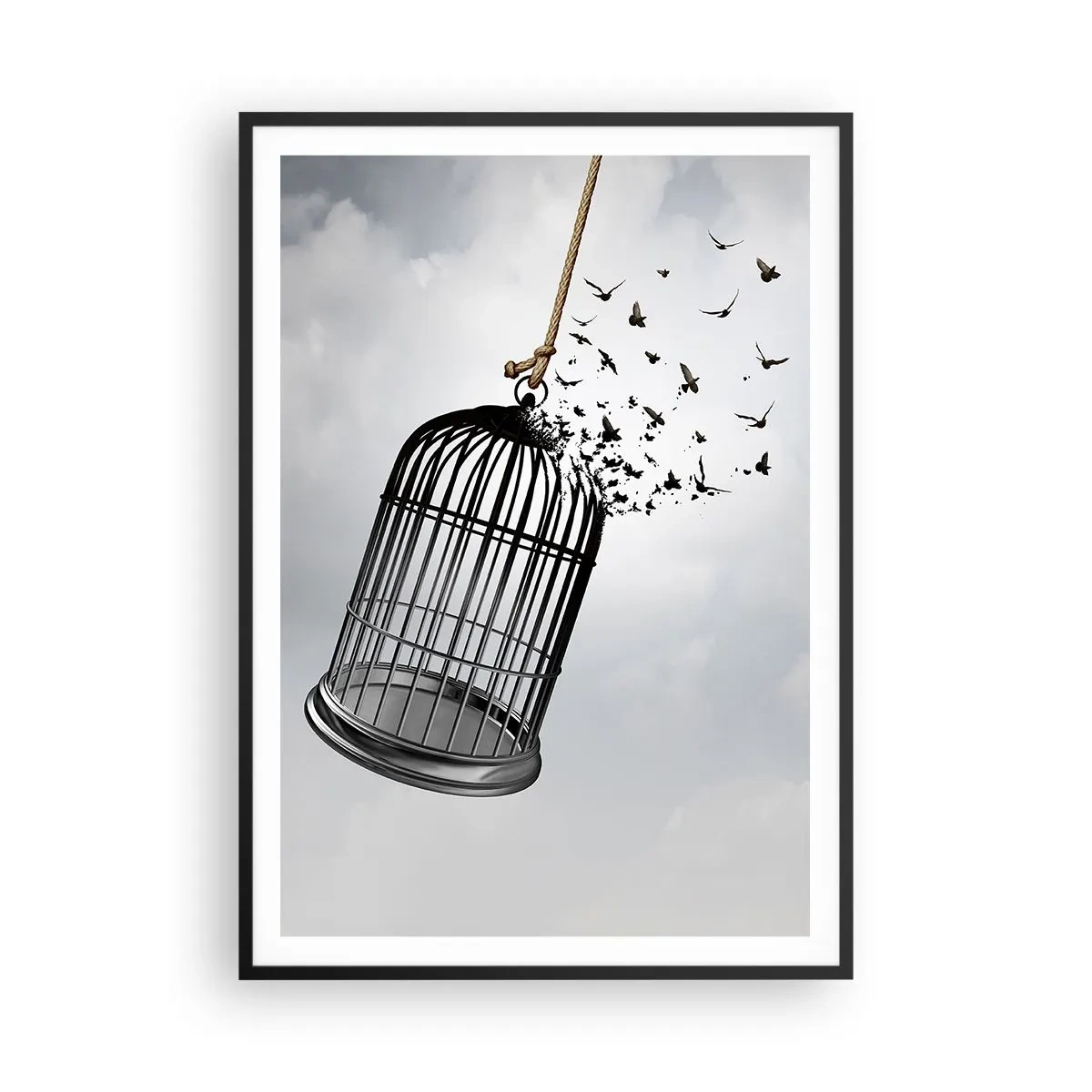 Póster en marco negro - Fe... Esperanza... ¡Libertad! - 70x100 cm