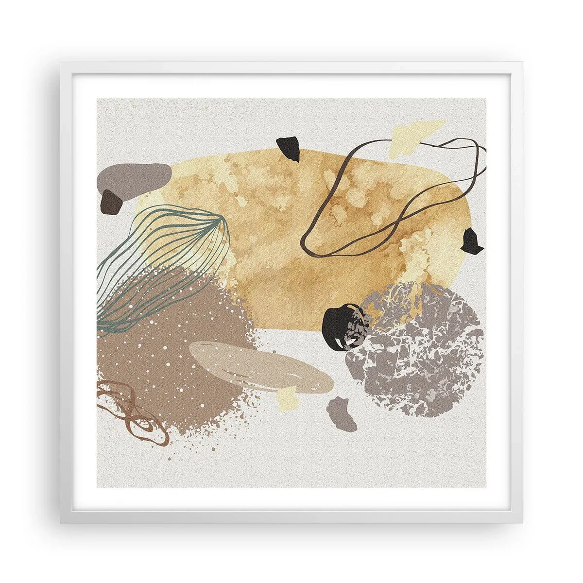 Póster en marco blanco - Plumología aplicada - 60x60 cm