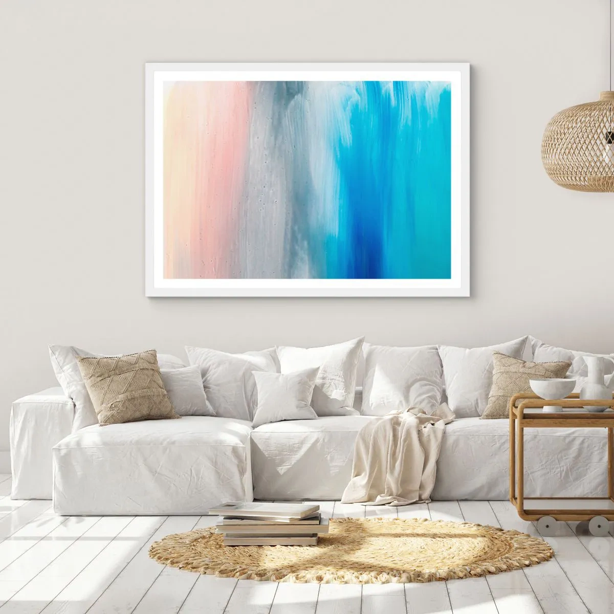 Póster en marco blanco - Elementos: aire - 100x70 cm