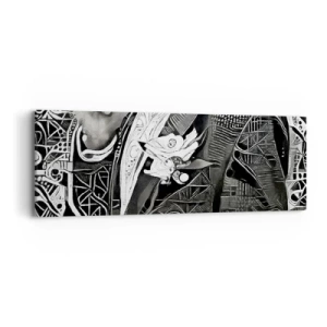 Cuadro sobre lienzo - Impresión de Imagen - Solo un hombre aparentemente gris - 90x30 cm