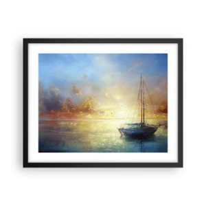 Póster en marco negro - En una bahía dorada - 50x40 cm