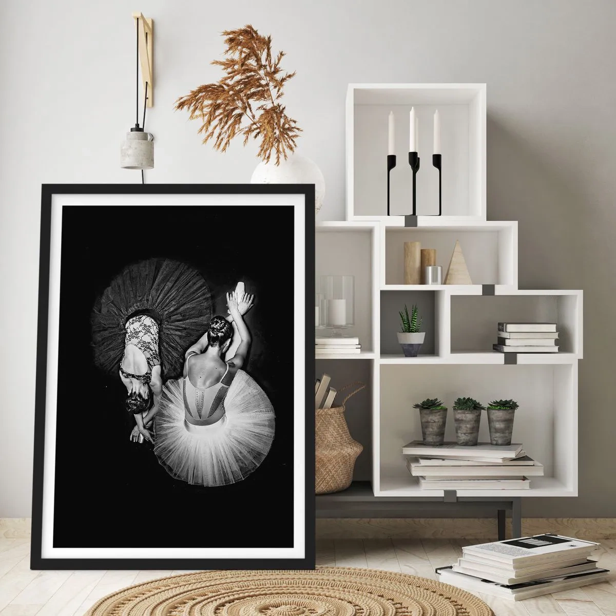 Póster en marco negro - Yin y yang: el equilibrio perfecto - 30x40 cm