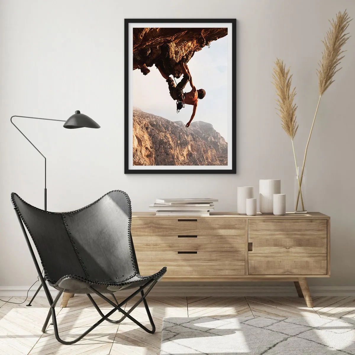 Póster en marco negro - Un mundo en la roca - 30x40 cm