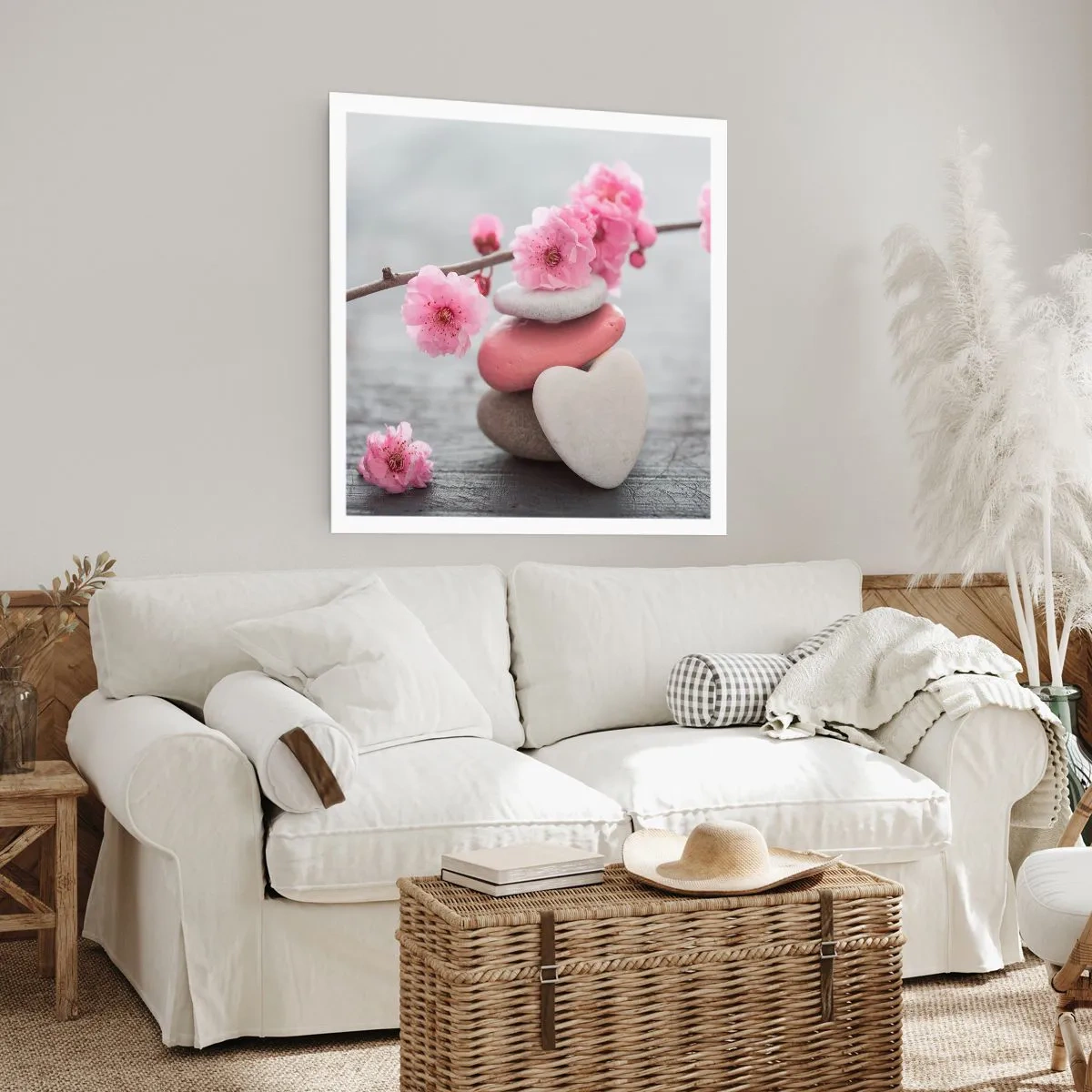 Póster - Felicidad con la flor del cerezo - 40x40 cm