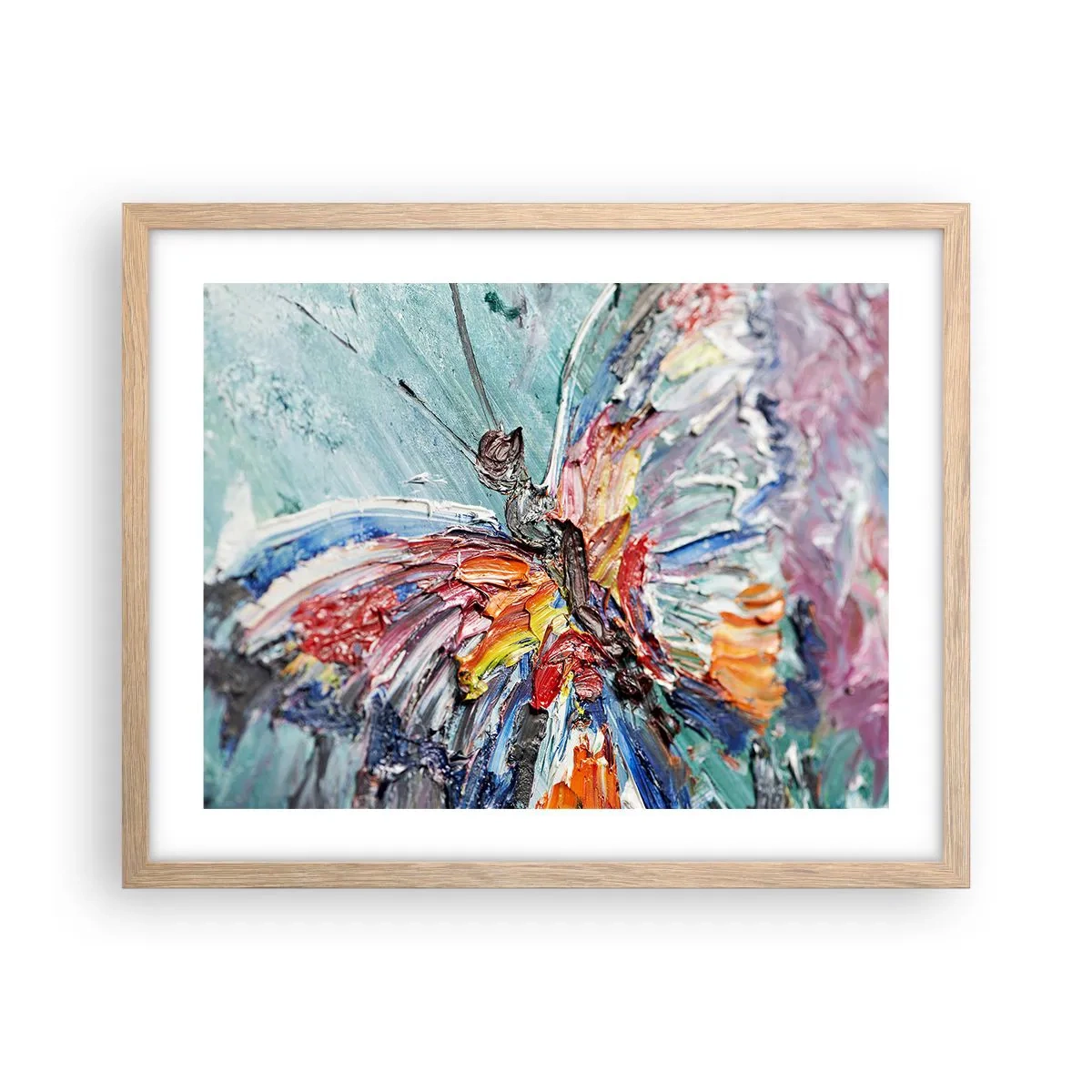 Póster en marco roble claro - Pintado por la naturaleza - 50x40 cm