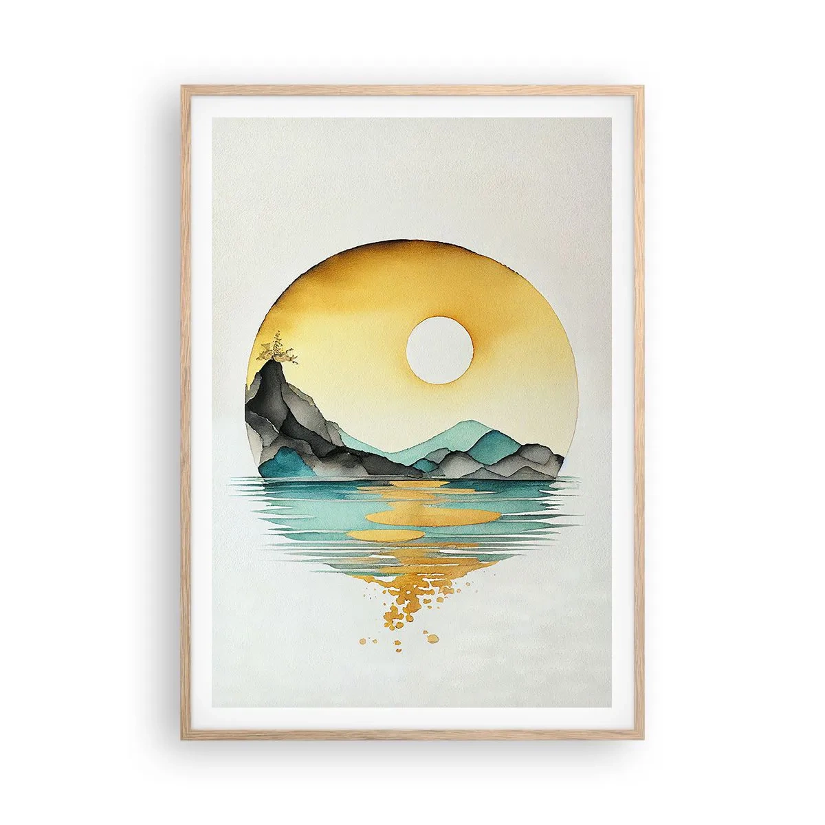 Póster en marco roble claro - En un círculo de belleza - 70x100 cm