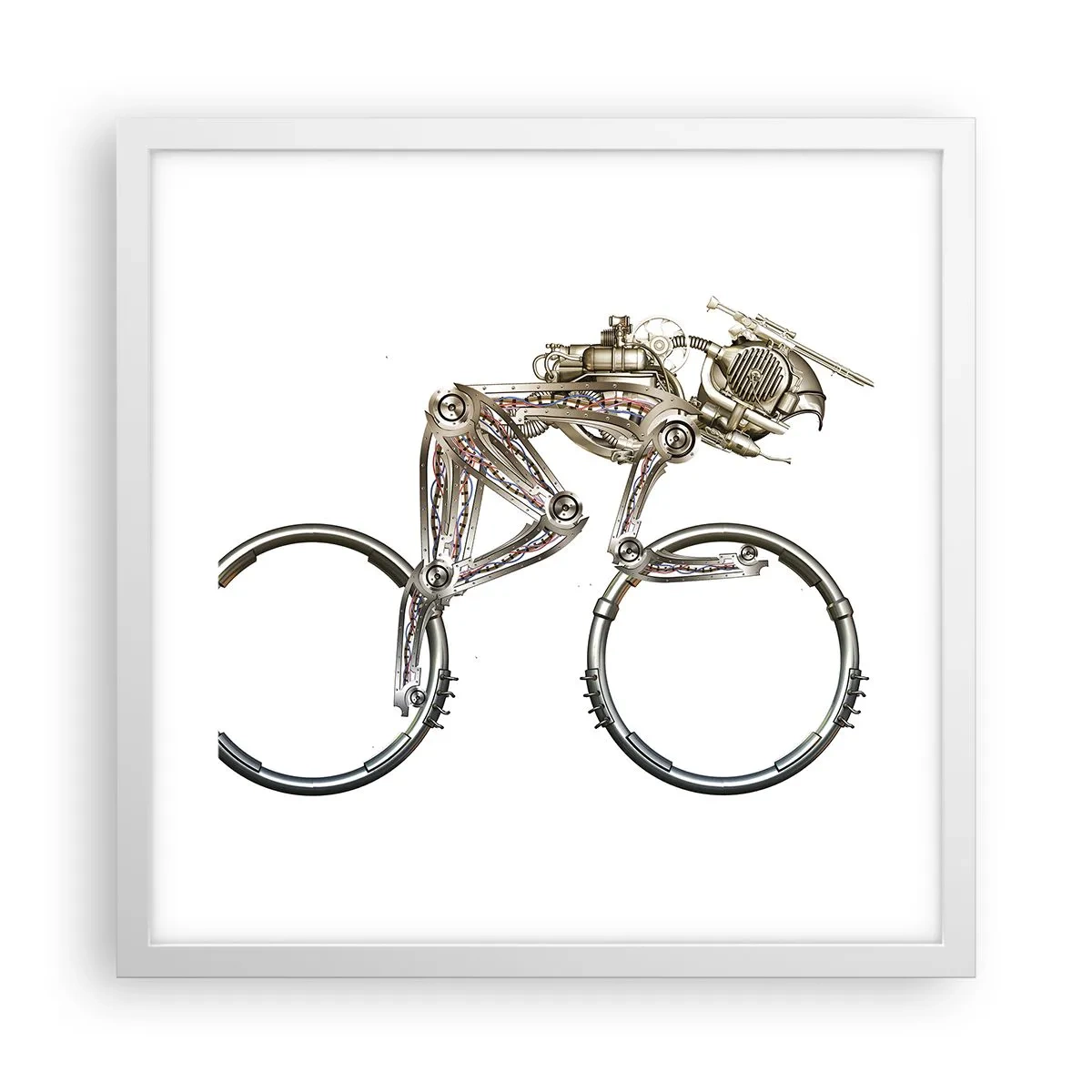 Póster en marco blanco - Una magnífica máquina - 40x40 cm